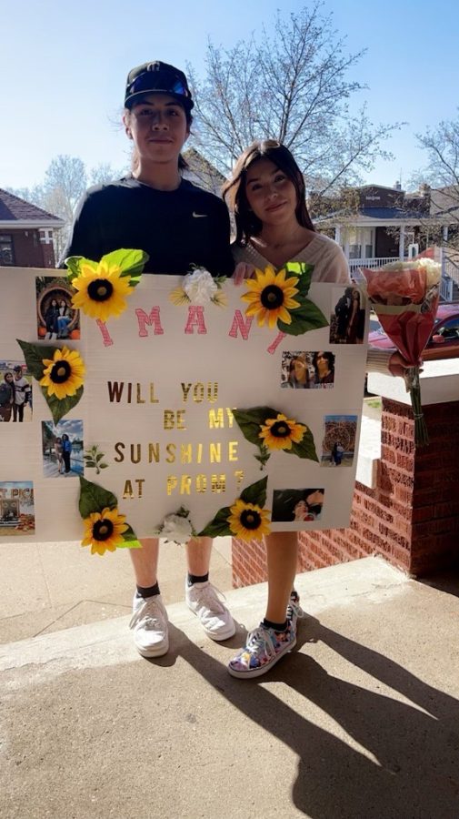 Heres one of our seniors Andres Rico doing a promposal to his girlfriend Imani Diaz