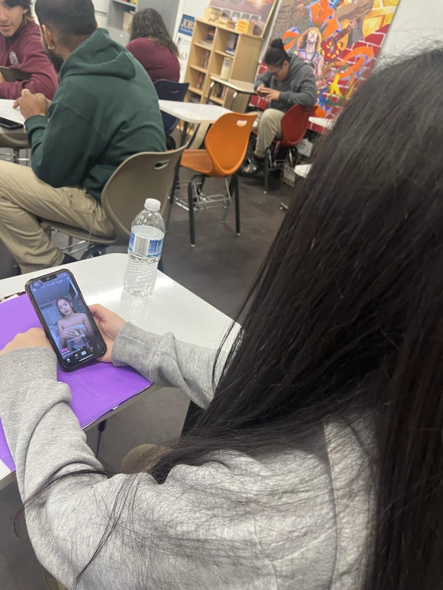 Anonymous student watches Tiktok in class. 