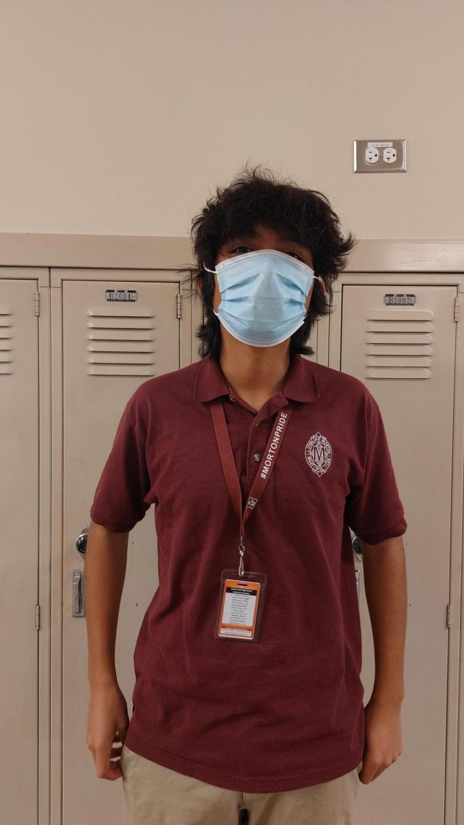 Morton East Student wearing mask