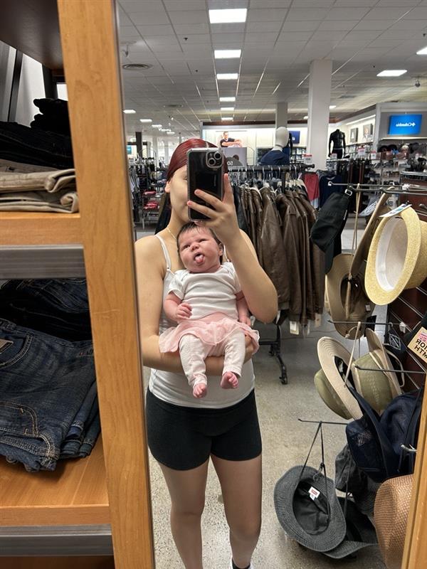 Senior Eliza Zamora thrifts for both her daughter and herself.  Many people bargain hunt baby clothes at thrift stores since children grow out of clothes so quickly.  