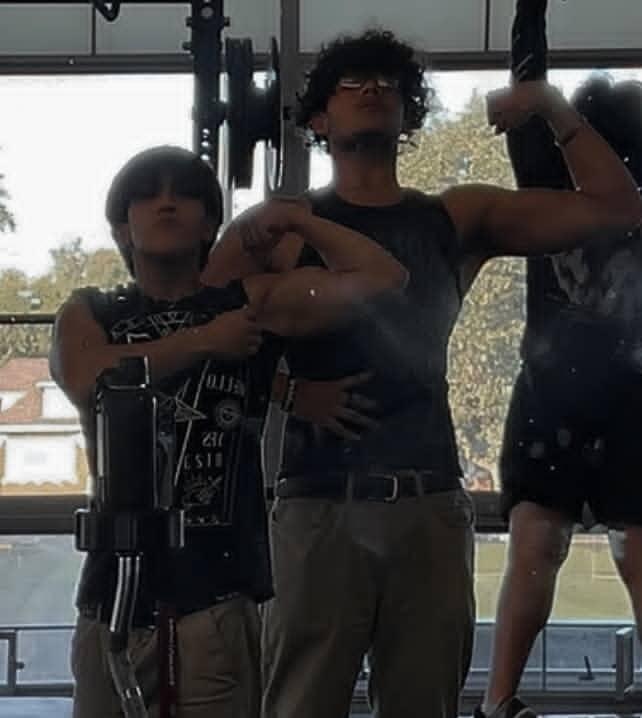 isaiah and jayden after a workout from weightlifting