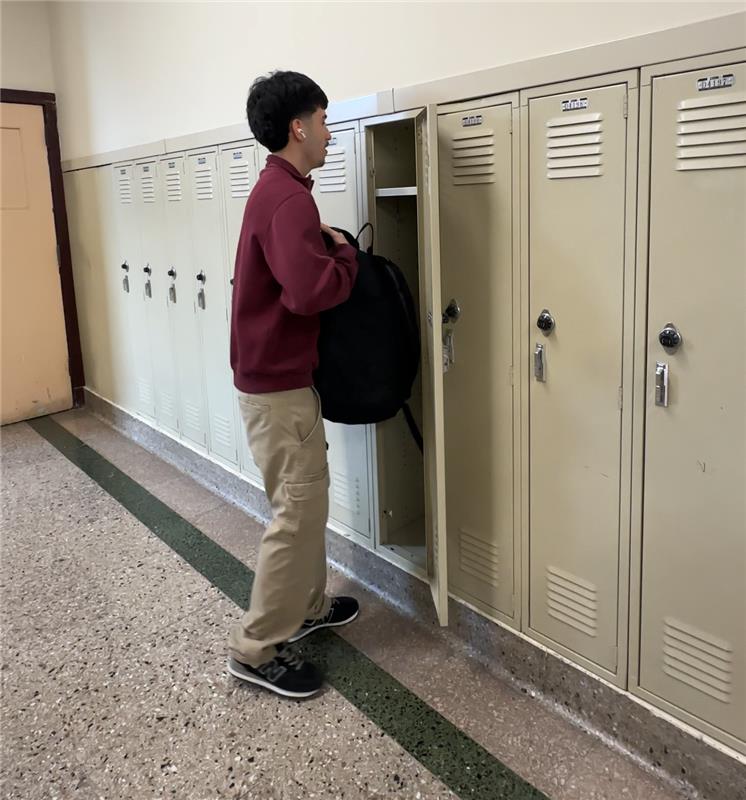 Senior, Ivan Haro opened his locker for the first time.