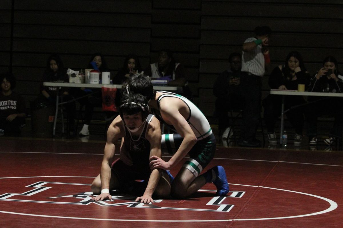 Jaden Rodriguez trying to escape bottom from Oak Lawn 