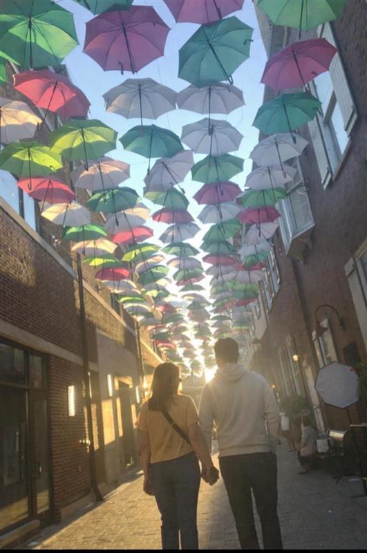 Samantha and Eddie on a date at Umbrella Sky in Elmhurst, Illinois.
