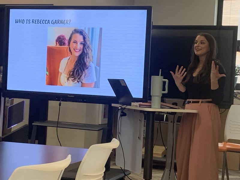 Author Rebecca Garner recently made a guest appearance at the knowledge center to talk with Morton East students about her work. 