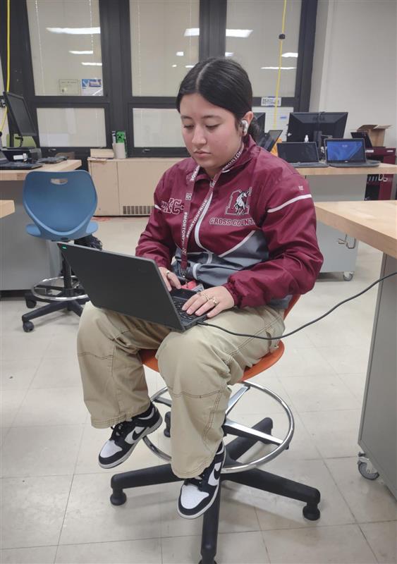 Alexandra Alamos thinks about whether homework actually helps as she works on her computer. 