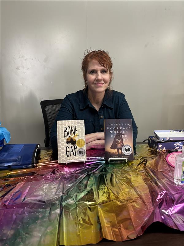 Author Laura Ruby recently signed copies of her book at Morton East. 