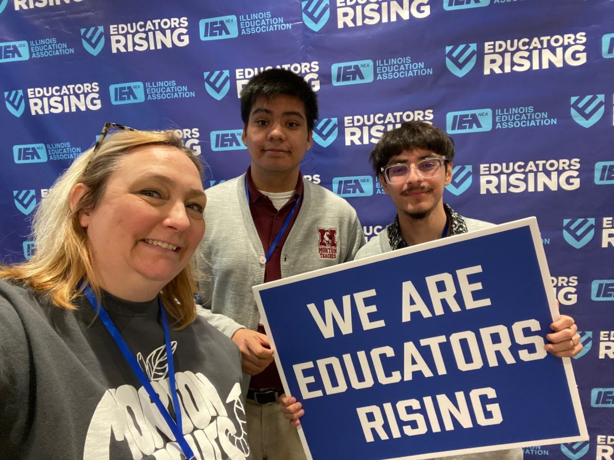 Seniors Esteban Salazar and Oswaldo Barron-Alvarado recently competed in the Illinois State Ed Rising competition.  Dr. Rundell advises them.  
